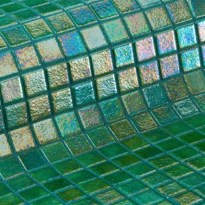 Mosaic Titles for One Piece Pools - Iridescent Green Pearl Iris | Aqua Platinum Projects